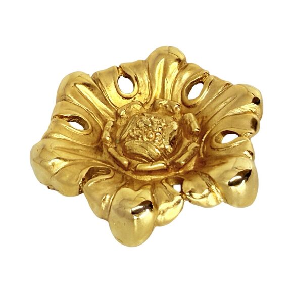 Erwin Pearl Gold Plated Floral Brooch Pin Statement Jewelry Elegant Signed RARE - Picture 4 of 16